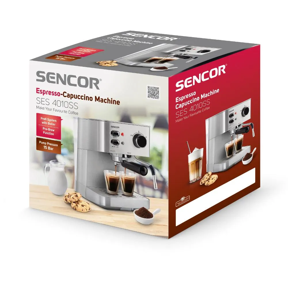 SENCOR SES 4010SS Espresso pákový kávovar stříbrný