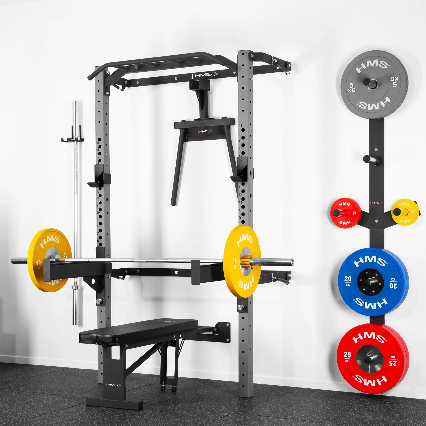 HMS Multifunkční posilovací stojan - Power Rack KLT22 šedý