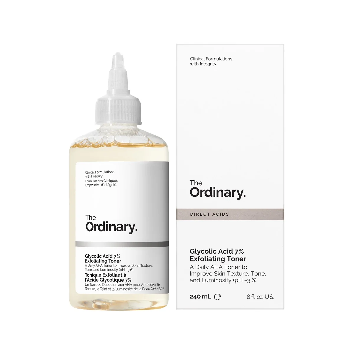 The Ordinary Glycolic Acid 7% Exfoliating Toner exfoliační čisticí tonikum 240 ml