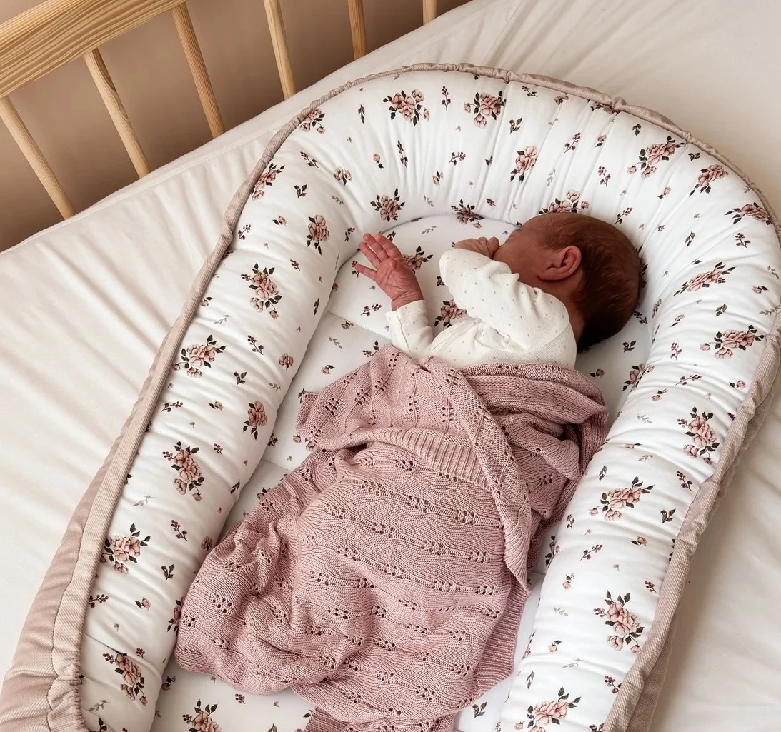 Baby Nellys Hnízdečko pro miminko Premium Goose, oboustranné - béžové