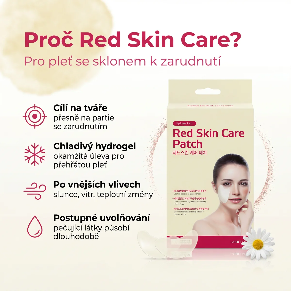Wooshin Labottach Hydrogelové náplasti na zarudlou pokožku 2 páry