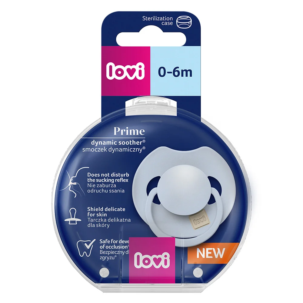LOVI Prime Dudlík silikonový dynamický 0–6m 1 ks Baby blue