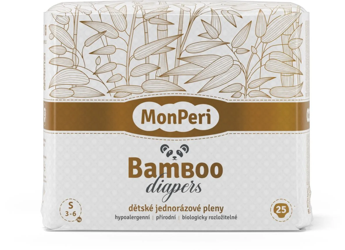 MonPeri Bamboo S 3-6 kg dětské plenky 25 ks