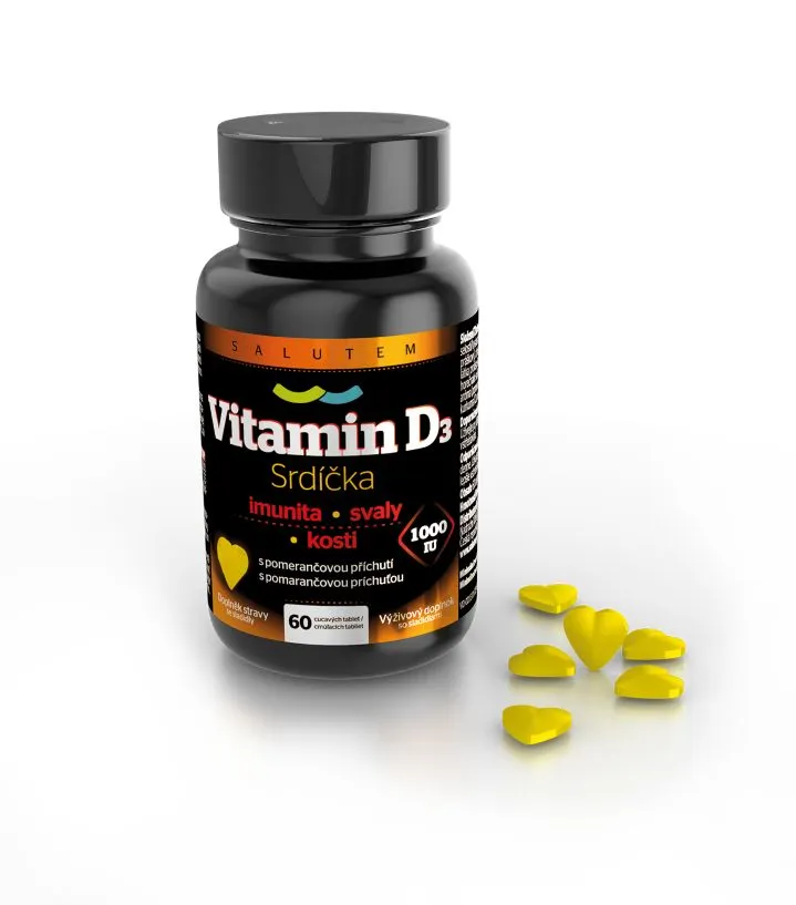 Salutem Vitamin D3 srdíčka 1000 IU 60 tablet