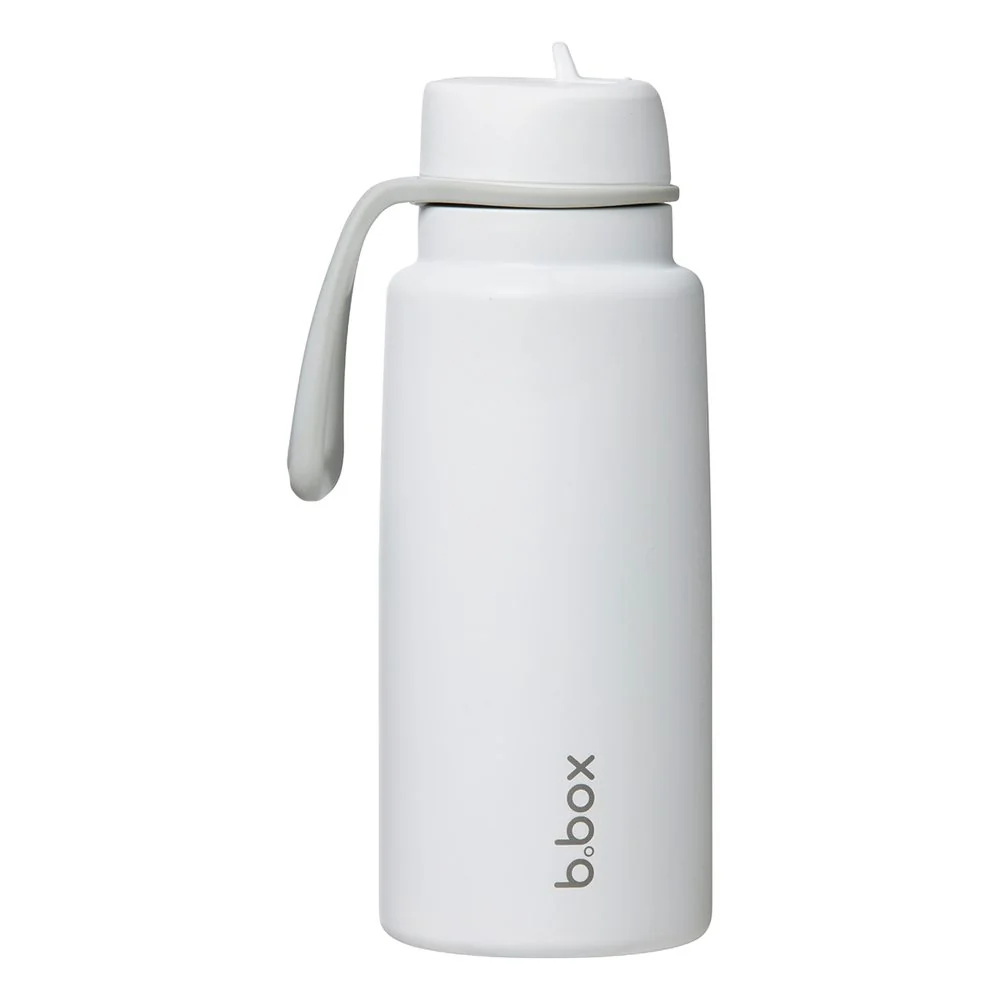 B.BOX Nerezová termolahev s brčkem 1l - white out