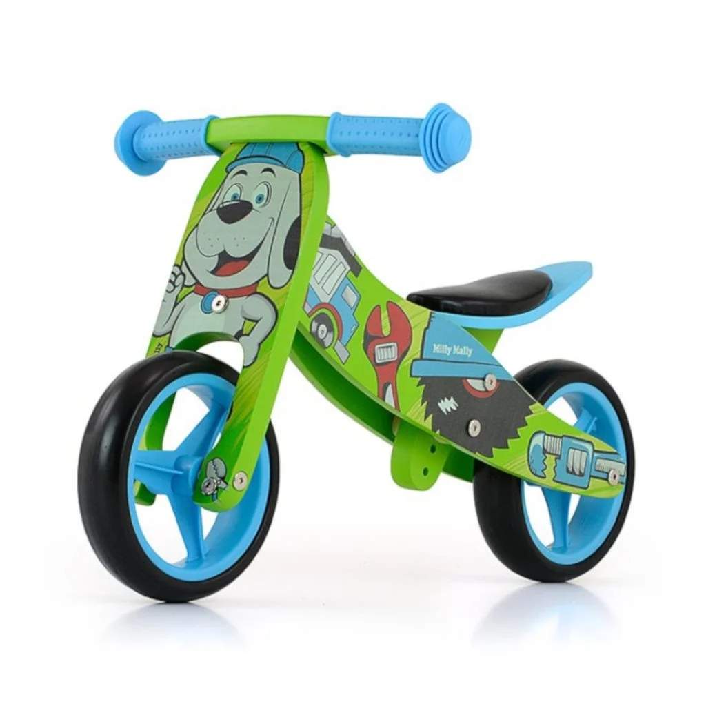 Milly Mally Multifunkční Odstrkovadlo, odrážedlo Jake Bob 2v1, Milly Mally, zeleno/modré