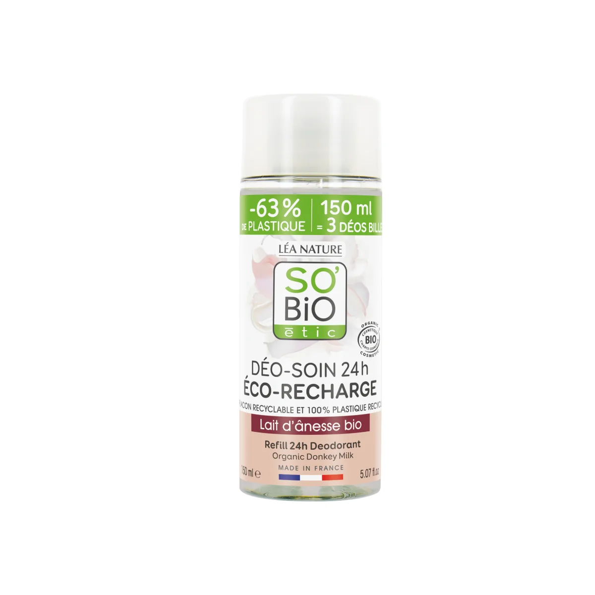 SO’BiO étic Náplň do deodorantu s oslím mlékem BIO roll-on 150 ml