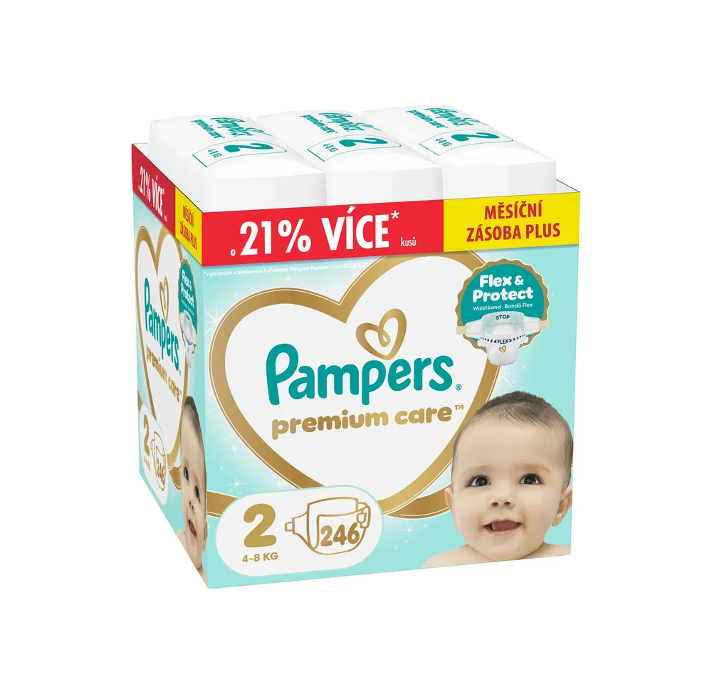 Pampers Premium Care vel. 2 4–8 kg dětské pleny 246 ks
