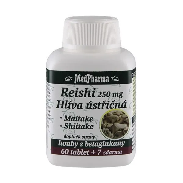 Medpharma Reishi 250 mg + hlíva ústřičná + maitake + shiitake 67 tablet
