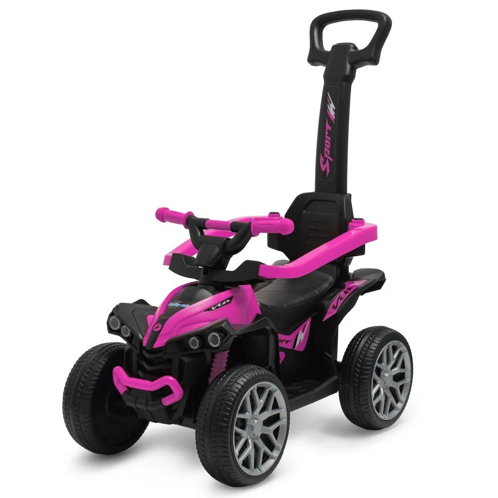 Baby Mix Dětské odrážedlo  Mega Prime EVA s vodící tyčí růžové