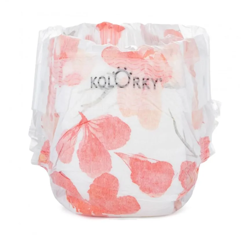 KOLORKY DAY Jednorázové eko plenky vel. M 5-8 kg 21 ks květy