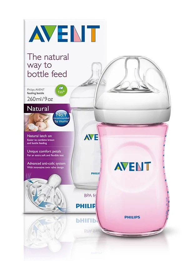 AVENT Láhev Natural PP 260ml + růžová 260ml akce
