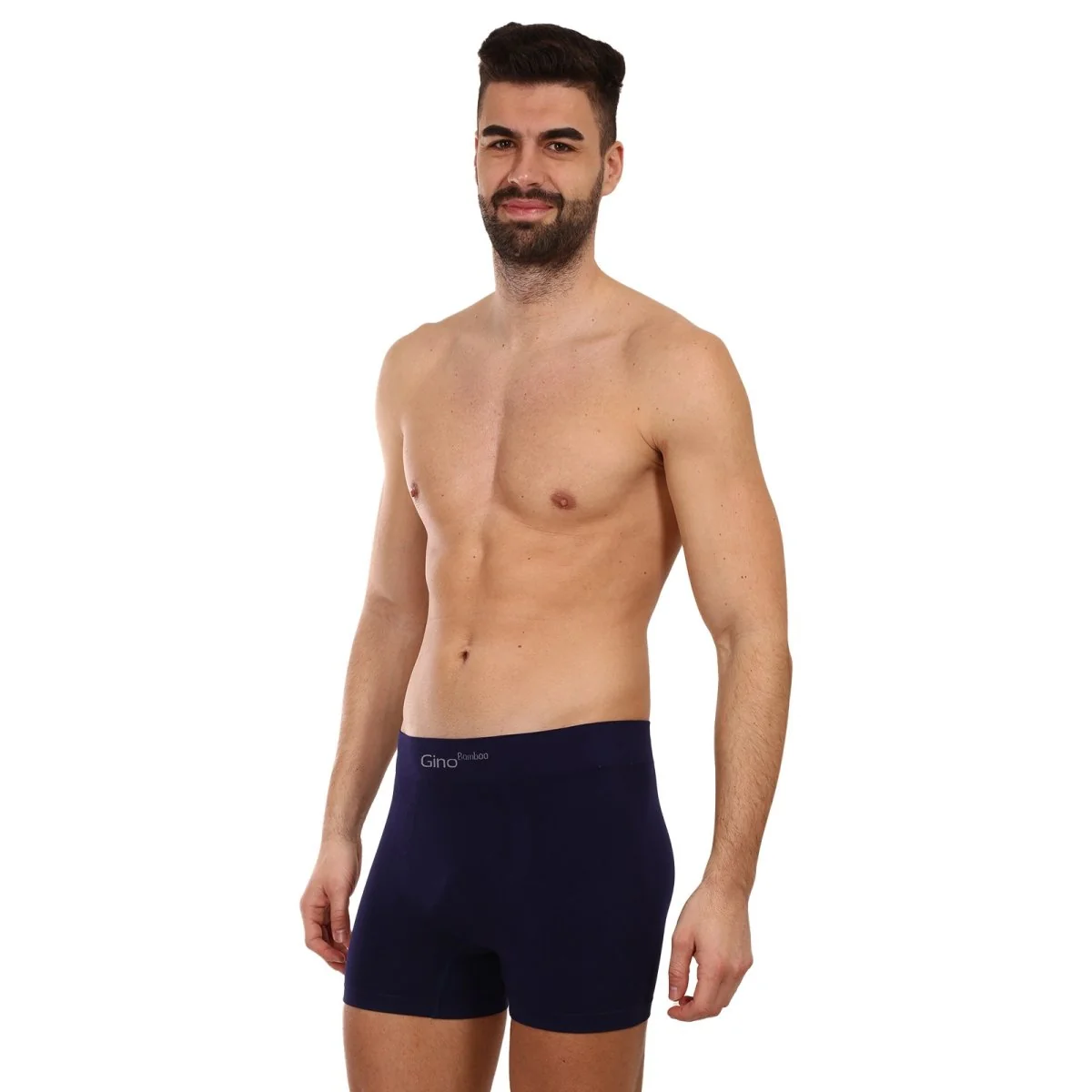 Gino Pánské boxerky bezešvé bambusové modré (54004) XL