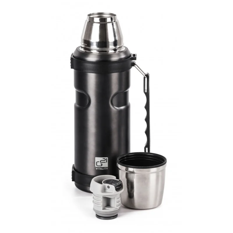 G21 Termoska na pití 1000 ml, ocelově šedá s rukojetí