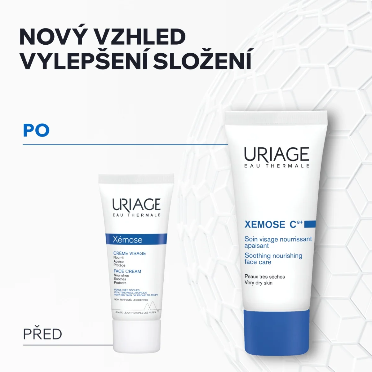 Uriage Xémose C8+ Krém na obličej pro velmi suchou až atopickou pleť 40 ml
