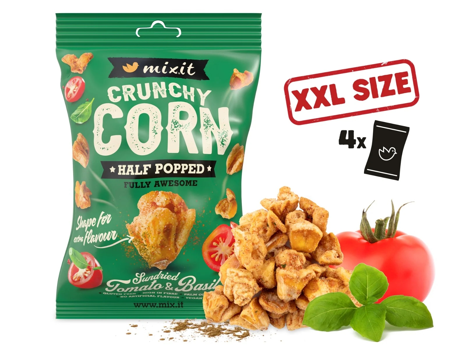 Mixit Crunchy Corn Rajče & Bazalka 175 g