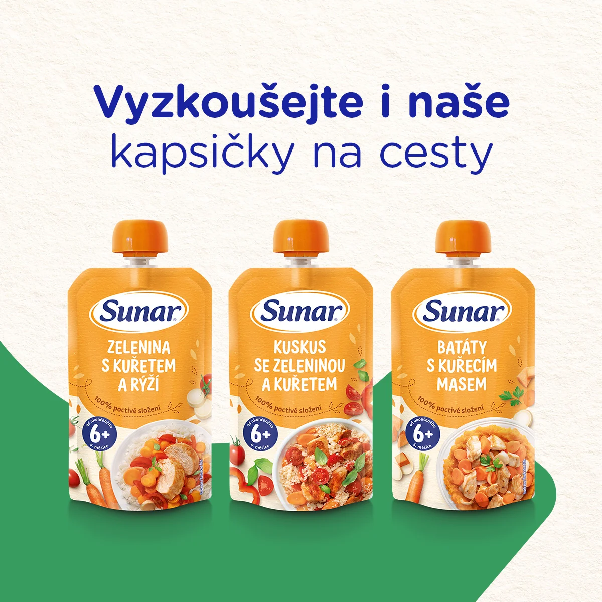 Sunar Příkrm Dušená zelenina s čočkou 10m+ 190 g