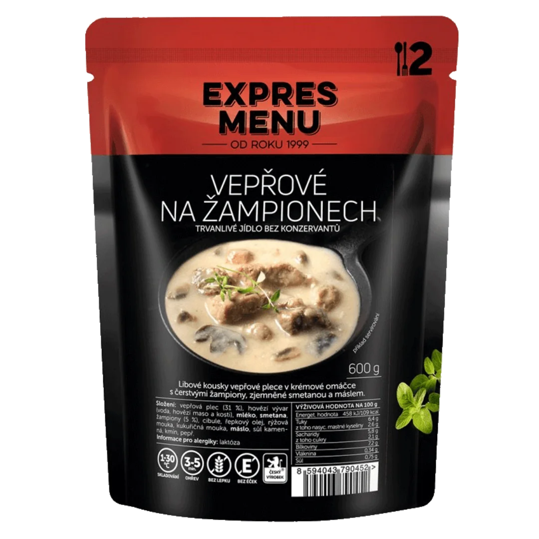 EXPRES MENU Vepřové na žampionech 600 g (1 porce)