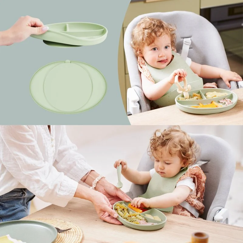 Babymoov silikonový talíř Green