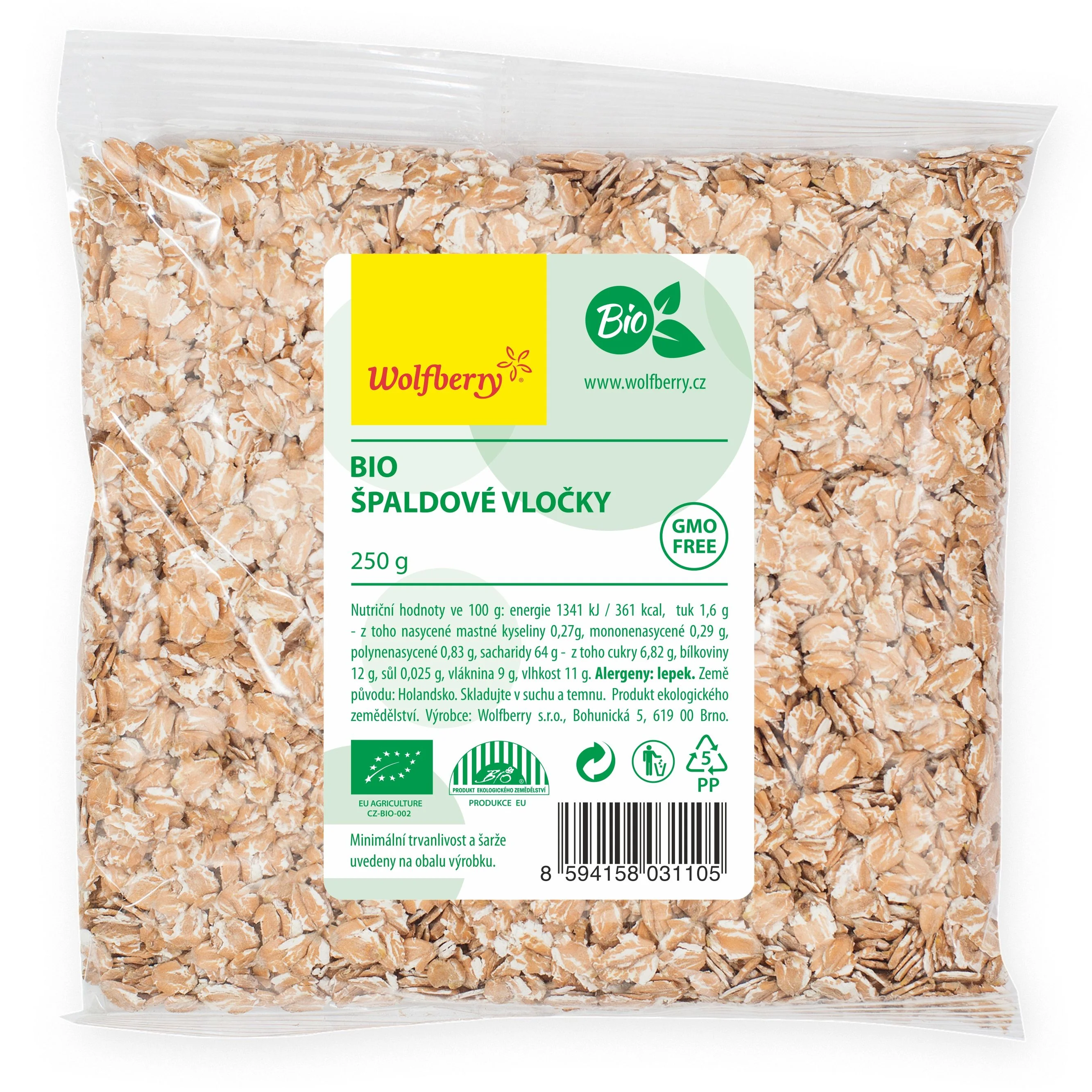 Wolfberry Špaldové vločky BIO 250 g