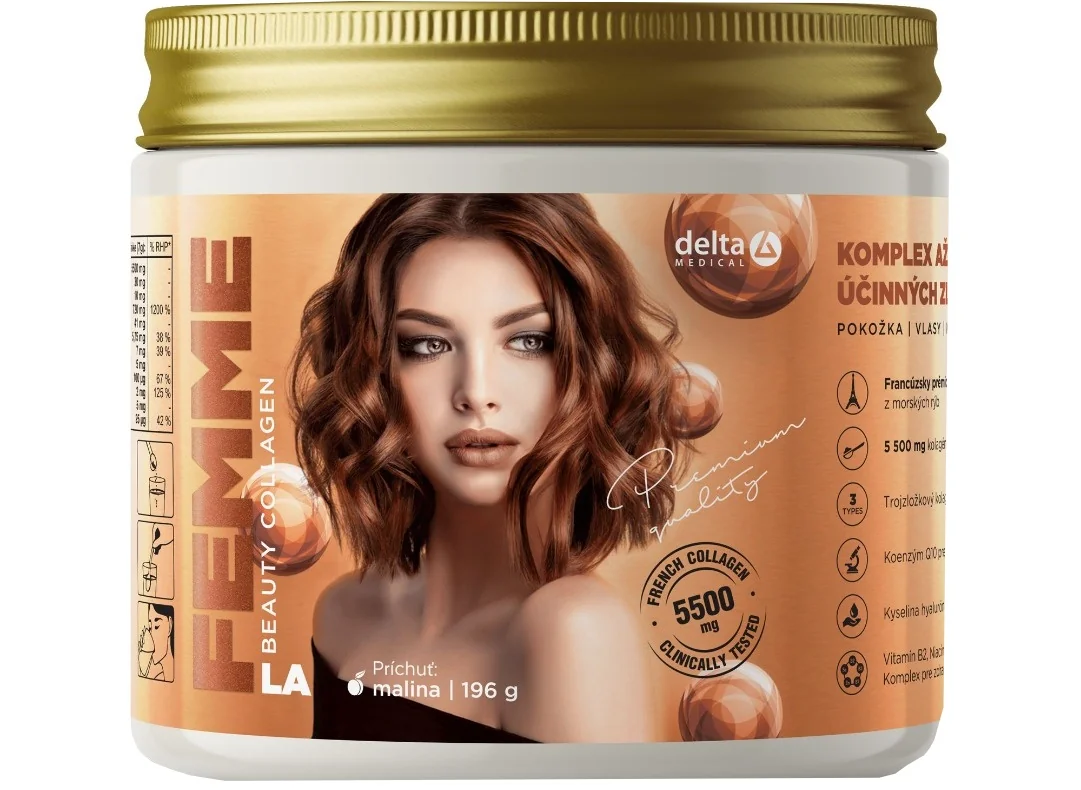 DELTA La Femme Beauty Collagen příchuť malina 196 g