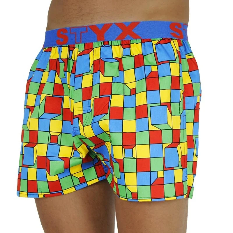 Styx Pánské trenky art sportovní guma kostky (B959) S
