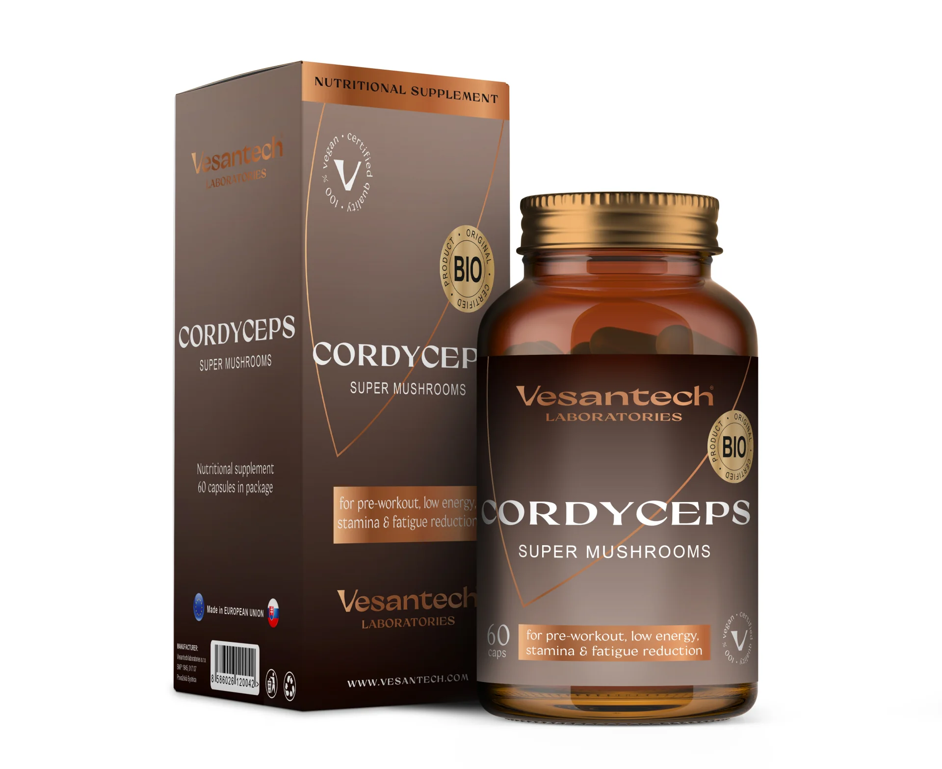 Zdravý svet Cordyceps Vesantech super houby 60 kapslí