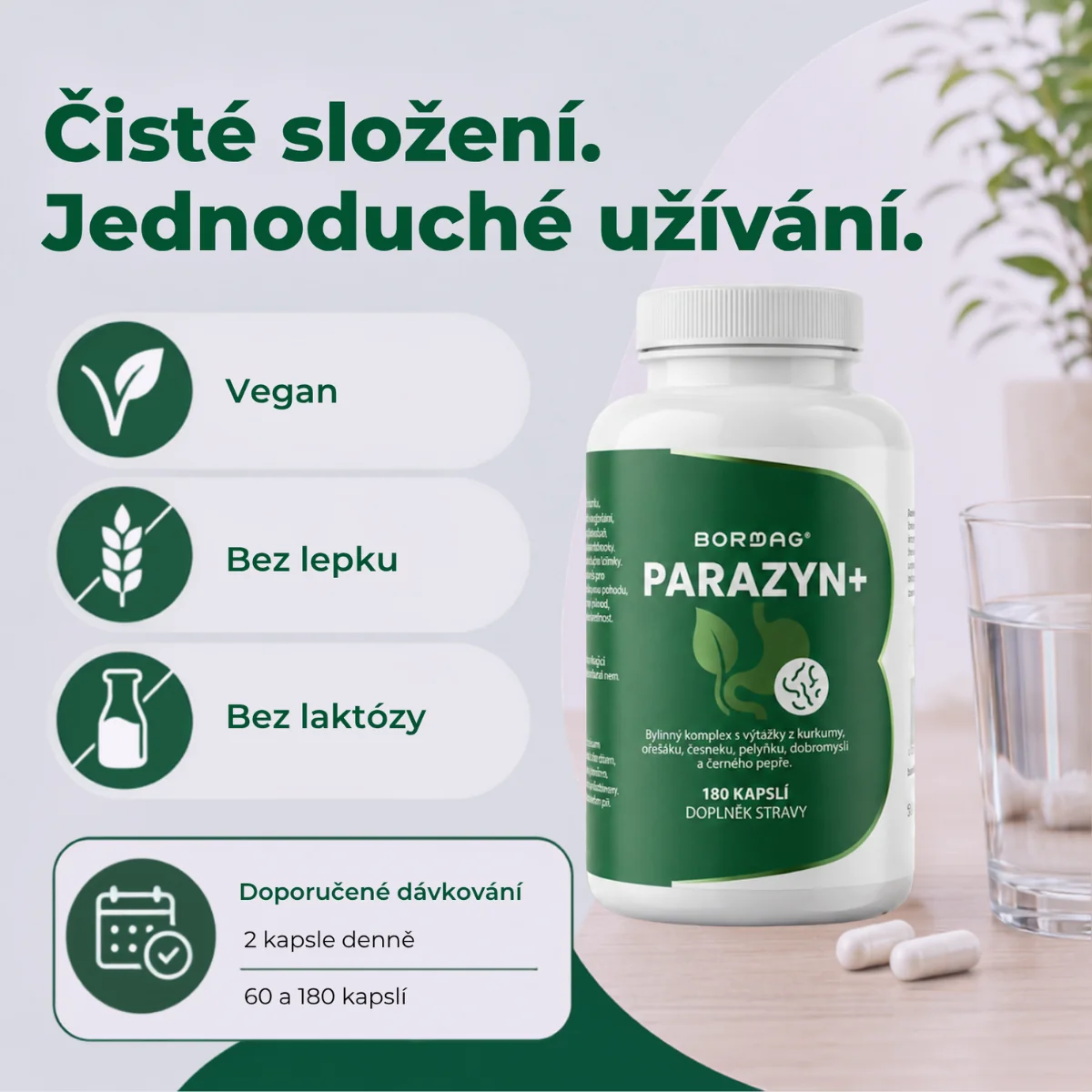 BORMAG Parazyn+ komplex 6 bylinných extraktů 180 kapslí
