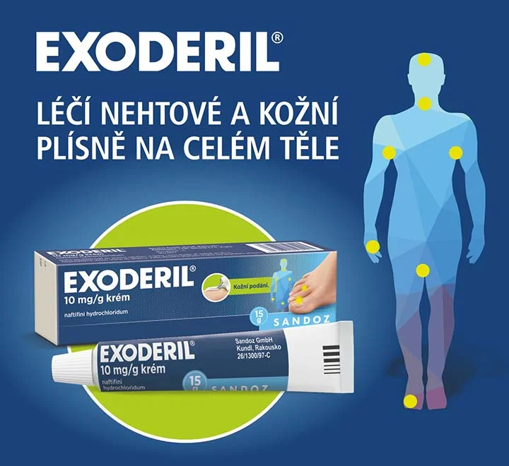 Exoderil krém 15 g léči nehtové a kožní plísně na celém těle Exoderil krém 15 g léči nehtové a kožní plísně na celém těle