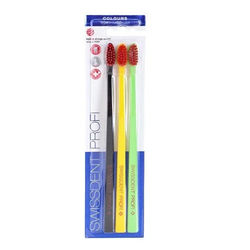 Swissdent Colours Soft Medium zubní kartáčky 2+1 ks