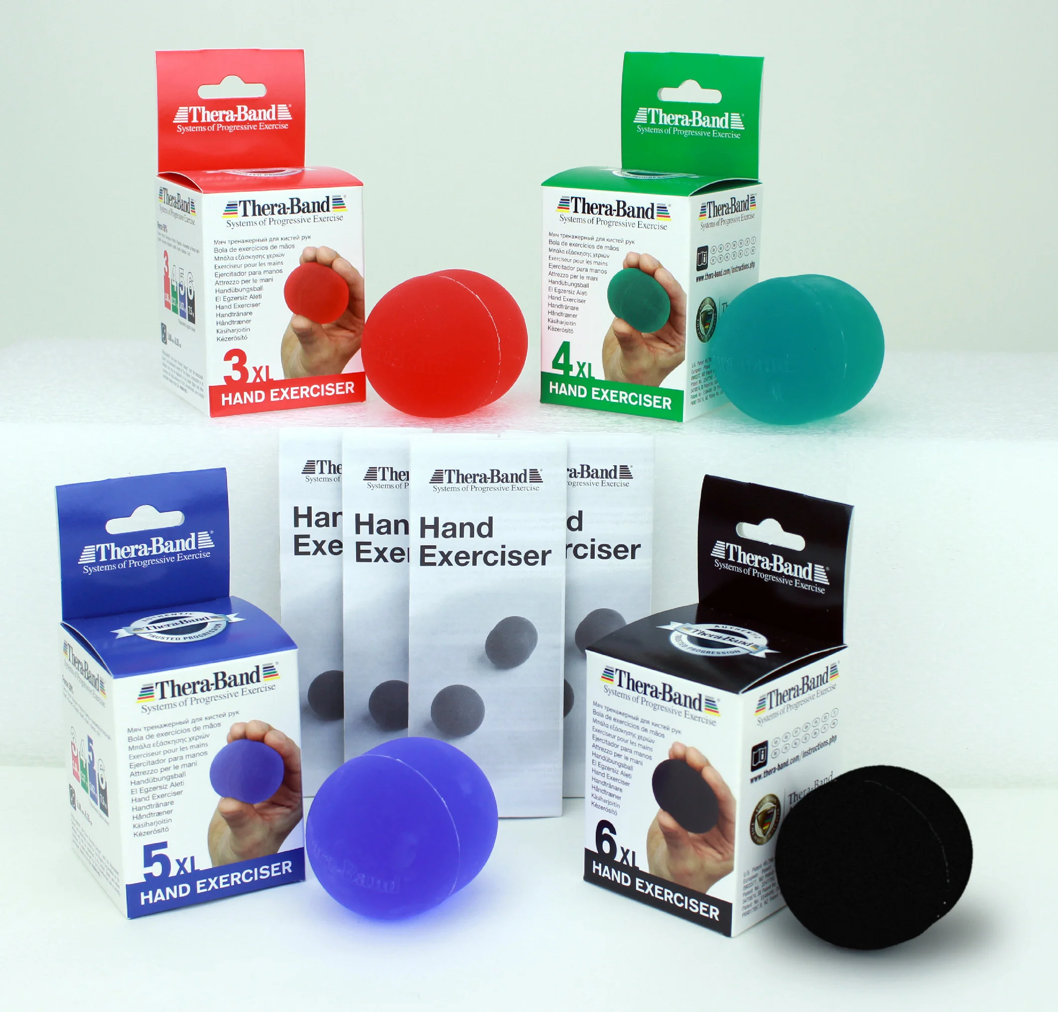 Thera-Band Hand Exerciser XL - posilovač rukou gelové vajíčko velmi tvrdé černé