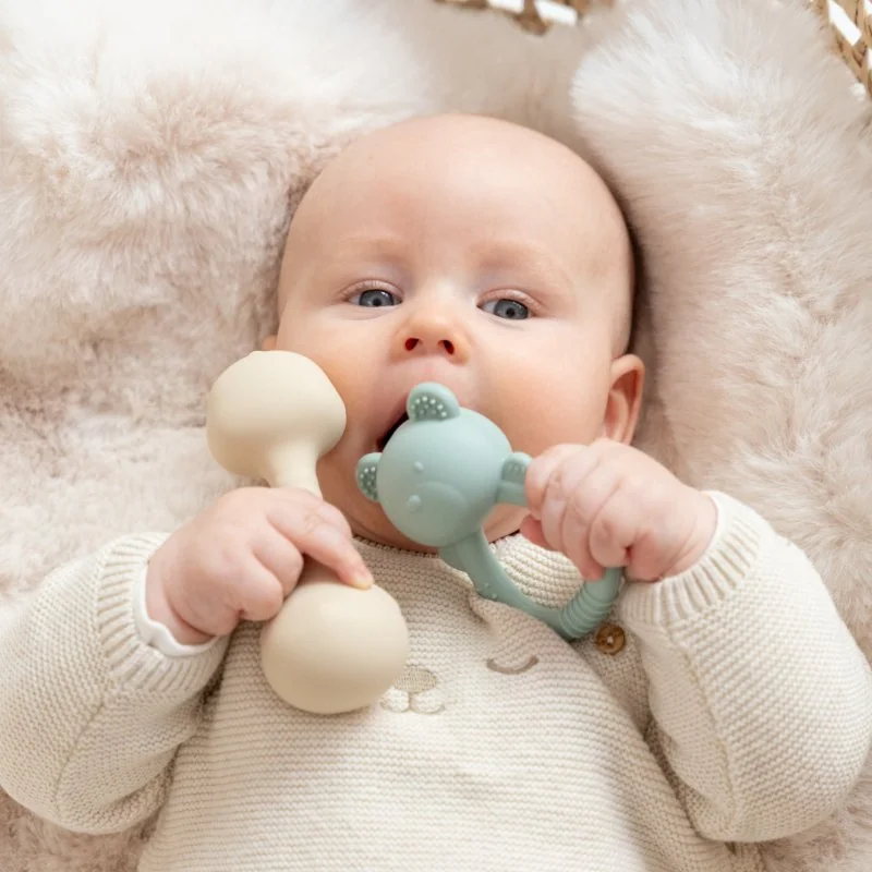 Saro Baby sada chrastítek Tiny Treasures Mint