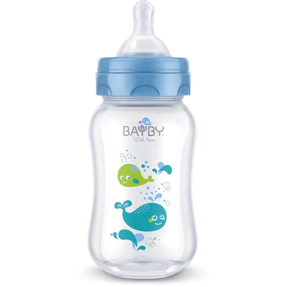 BAYBY Kojenecká láhev 0m+ 250 ml 1 ks modrá