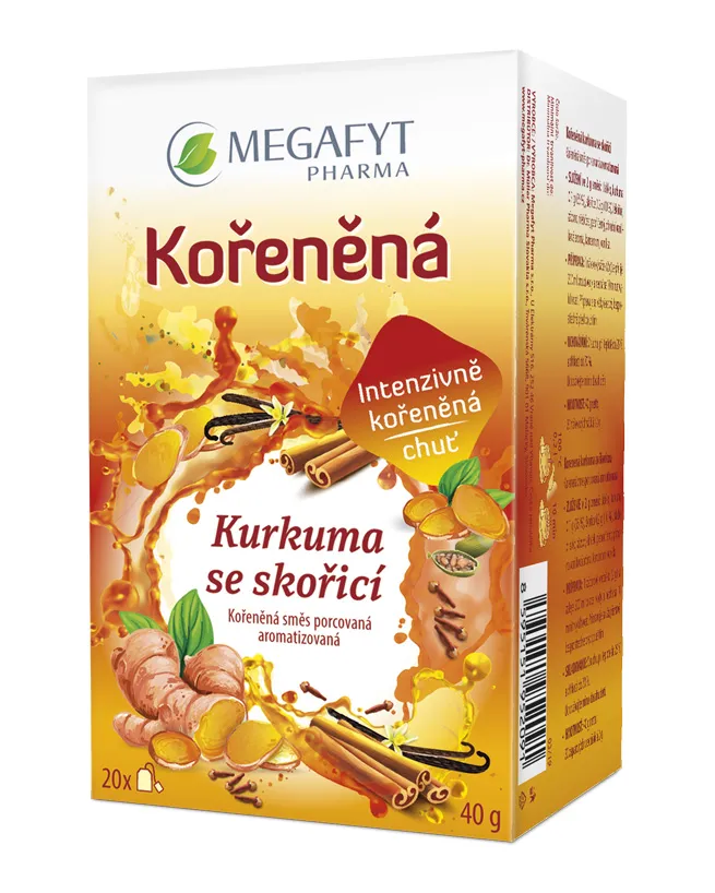 Megafyt Kořeněná Kurkuma se skořicí porcovaný čaj 20x2 g