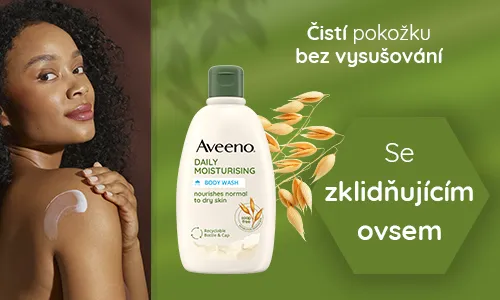 Hydratační sprchový gel Aveeno® Daily Moisturising čistí pokožku bez vysušování. Se zklidňujícím ovsem.