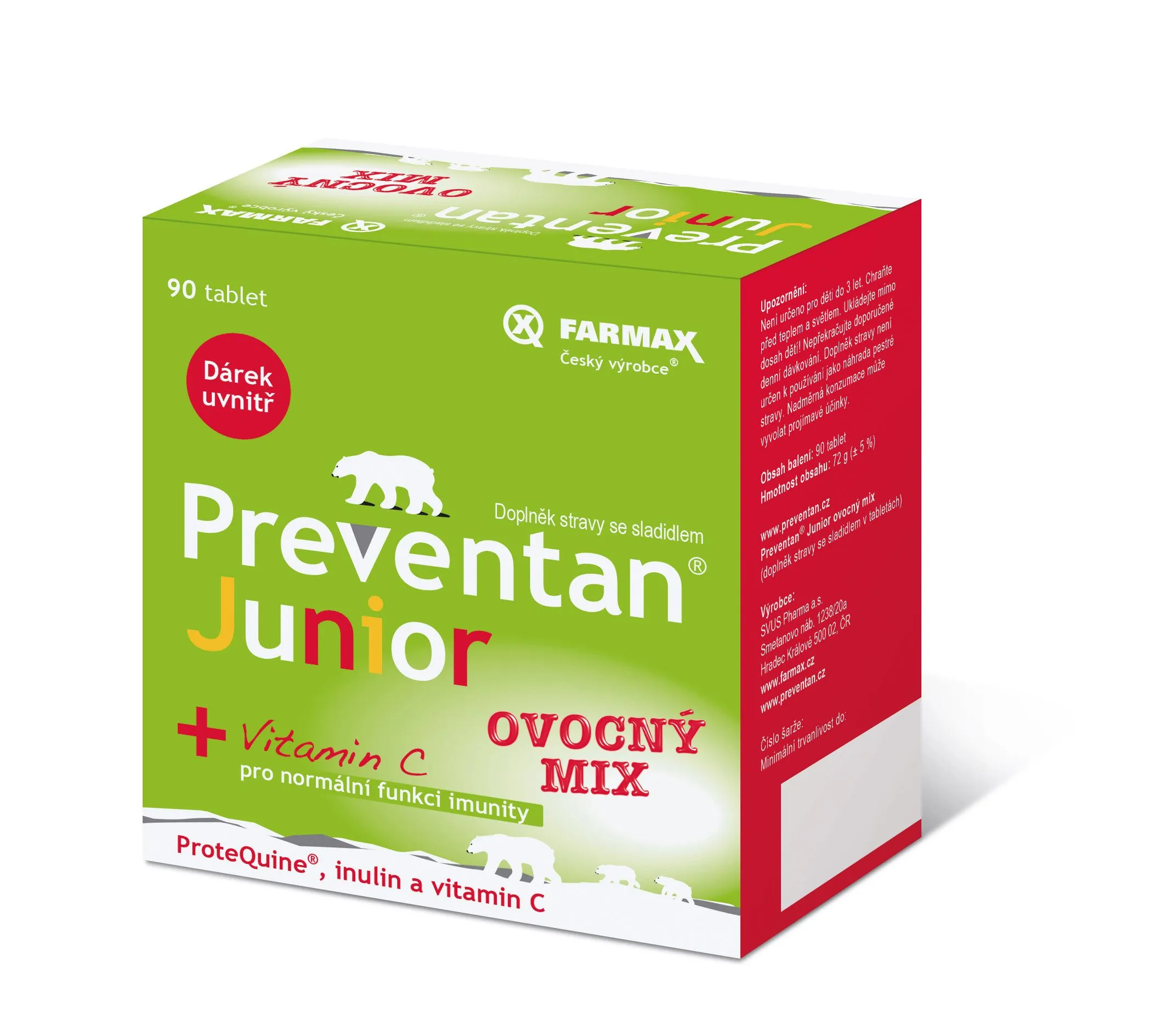 Preventan Junior ovocný mix 90 tablet