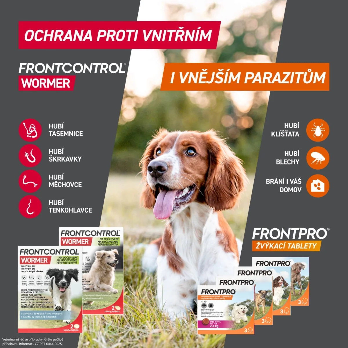 FRONTCONTROL Wormer tablety pro psy 10 kg 2 tablety