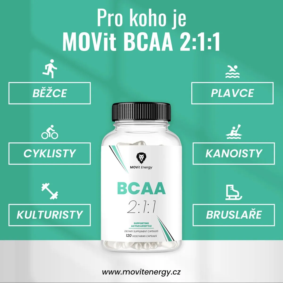 MOVit Energy BCAA 2:1:1 120 kapslí