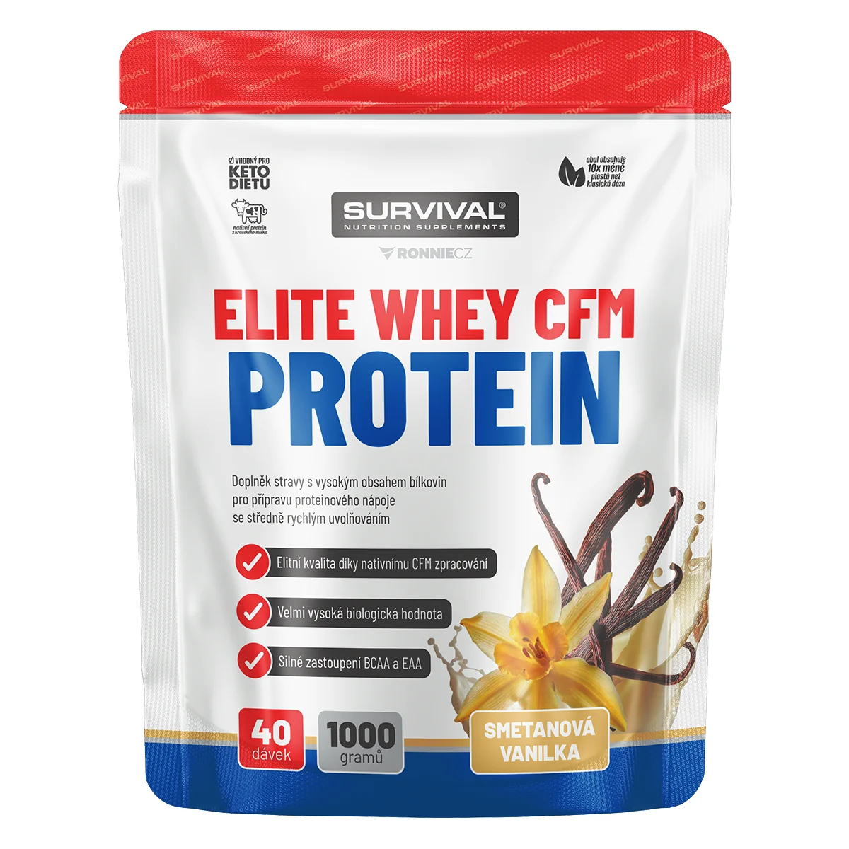 Survival Elite Whey CFM Protein, vanilka