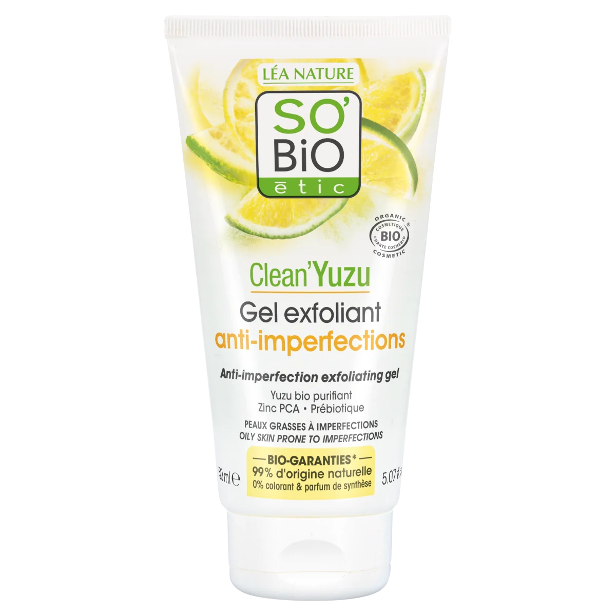 SO’BiO étic Clean Yuzu Gel pleťový exfoliační BIO 150 ml