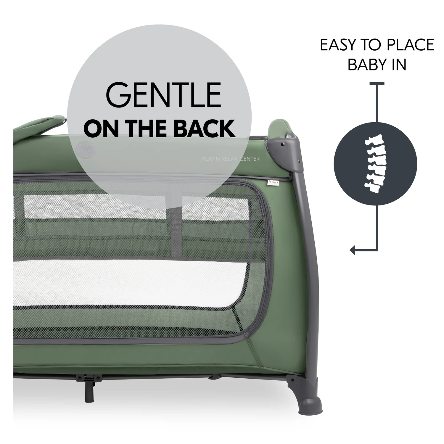 Hauck Cestovní postýlka s pultem Play N Relax Center Dark Green