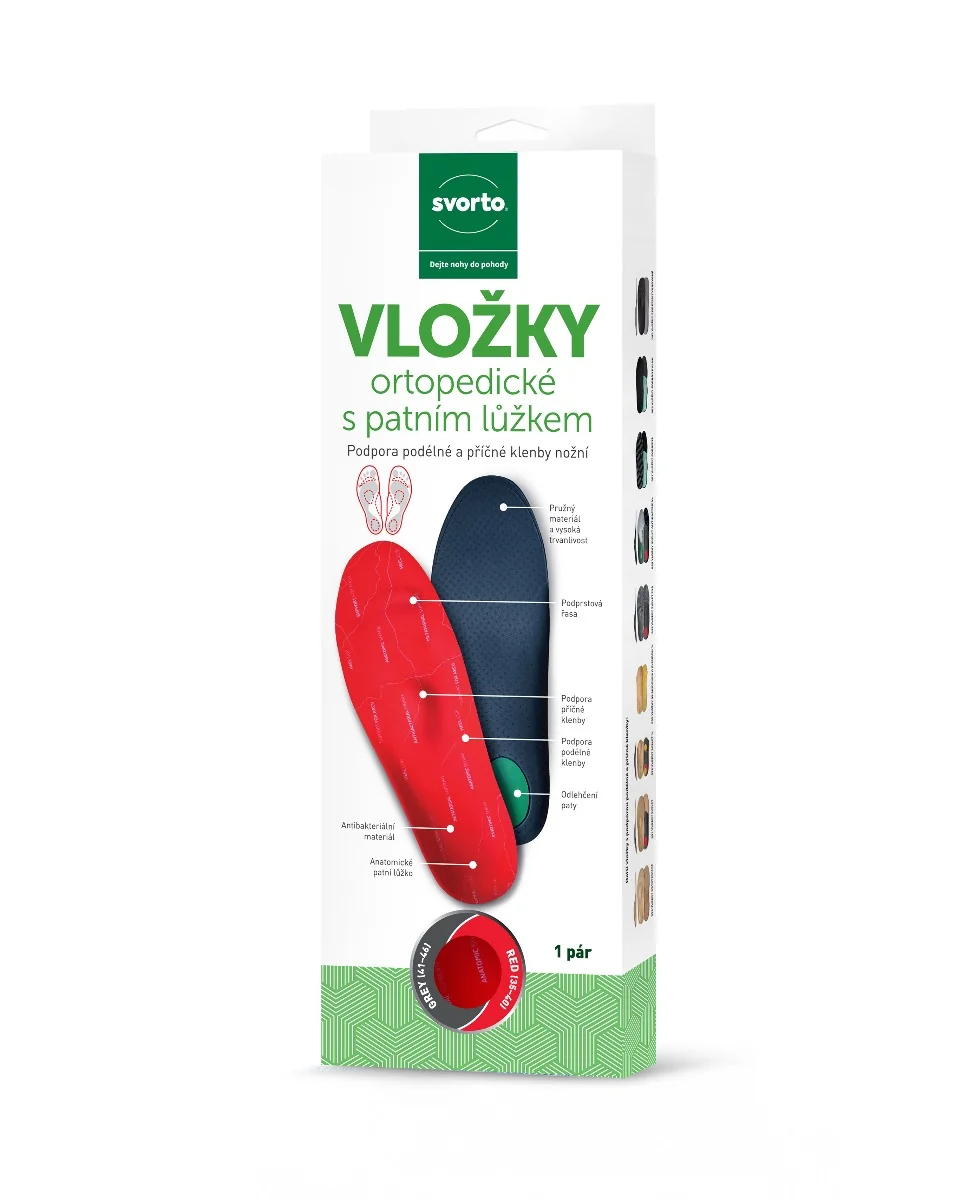 Svorto 005 Vložky ortopedické s patním lůžkem vel. 39–40 1 pár