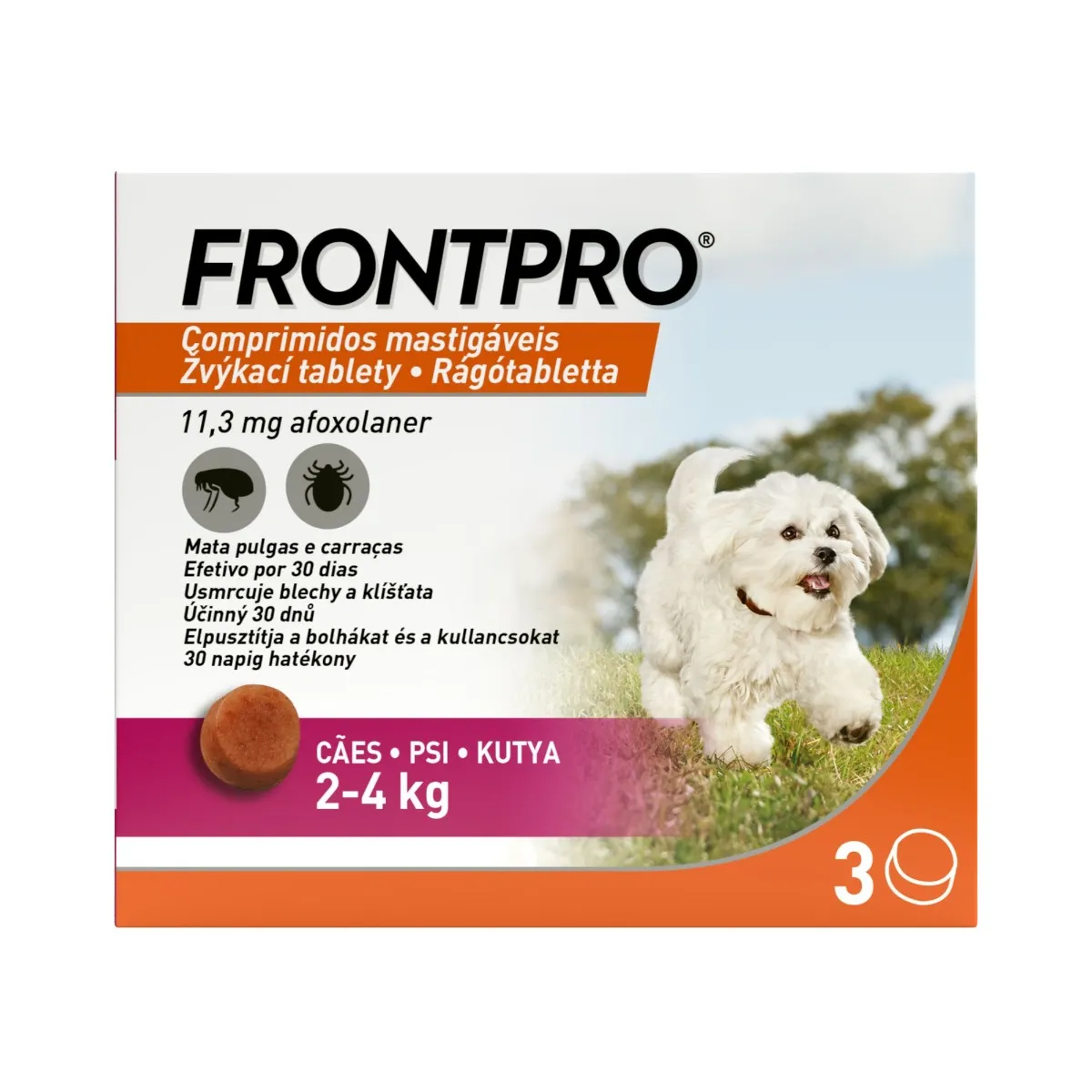 FRONTPRO Žvýkací tablety pro psy 2-4 kg 11,3 mg