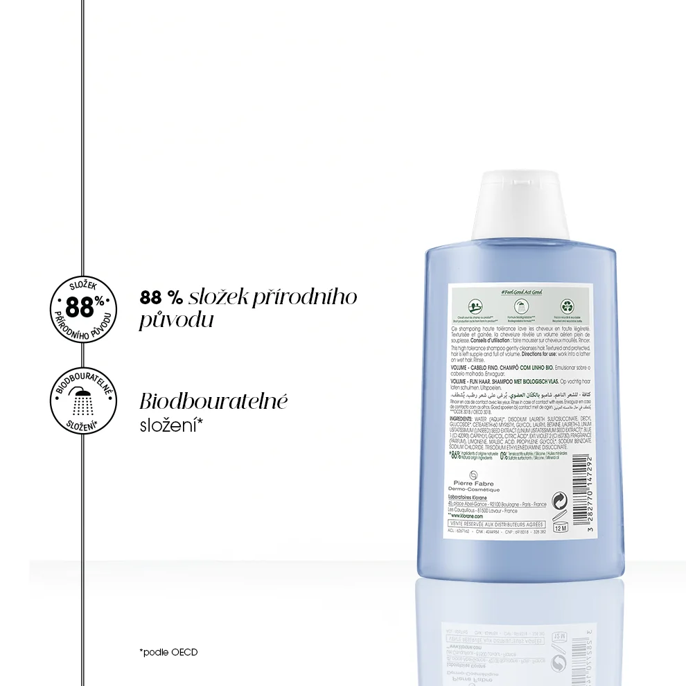 KLORANE Šampon na objem se lnem 200 ml