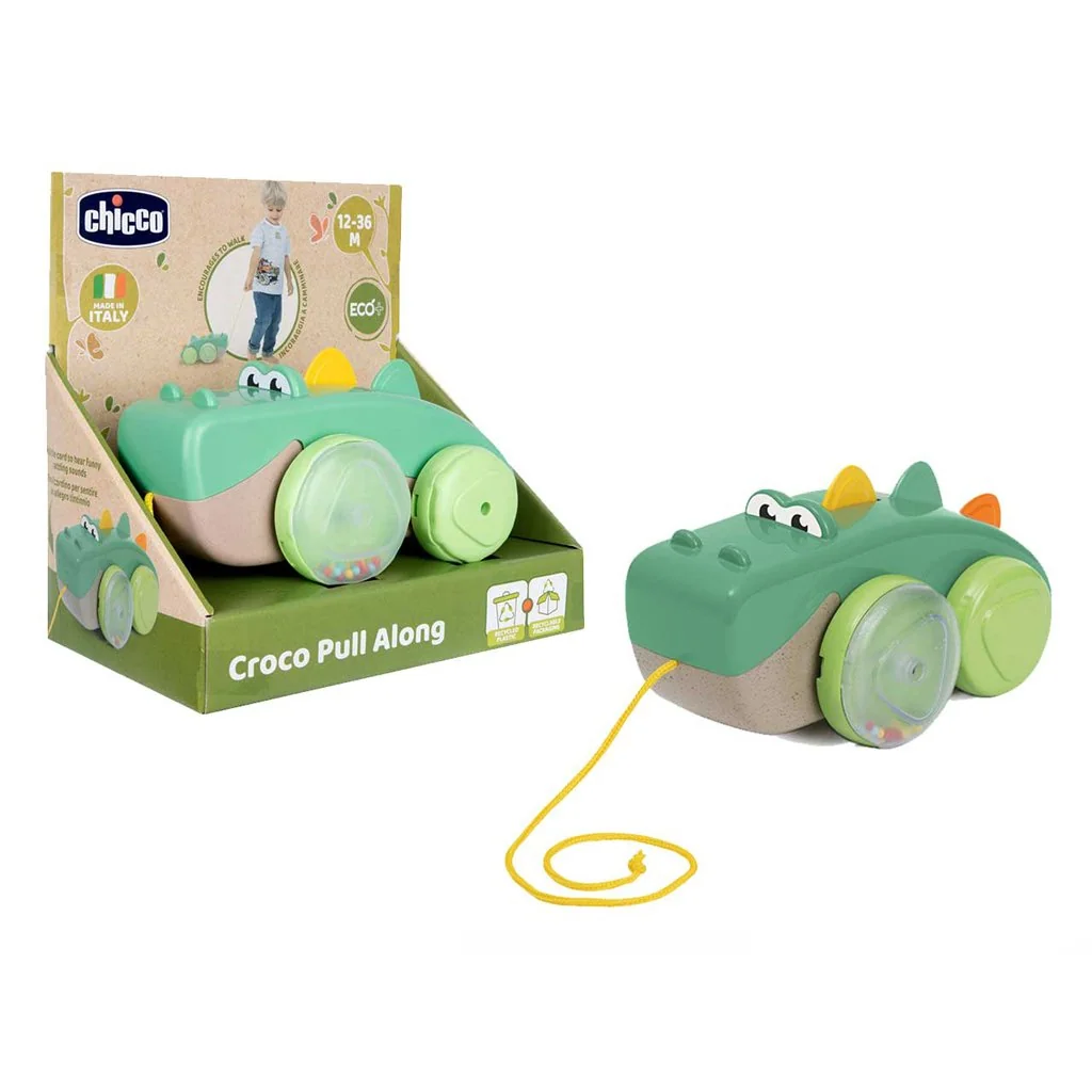 Chicco Hračka na tahání Krokodýl Eco+ 12m+