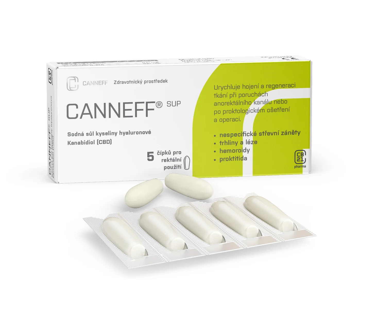 CANNEFF SUP rektální čípky 5 ks