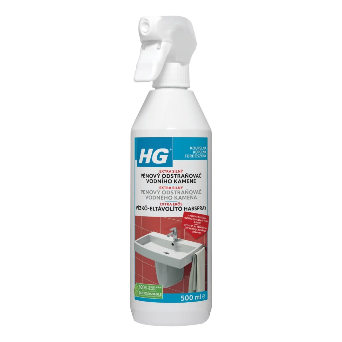 HG Extra silný pěnový odstraňovač vodního kamene 500 ml