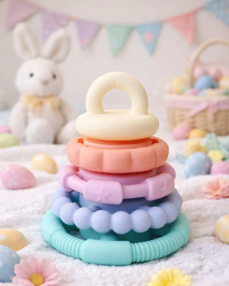 Jellystone Designs Skládací pyramida s kousátky, pastelová