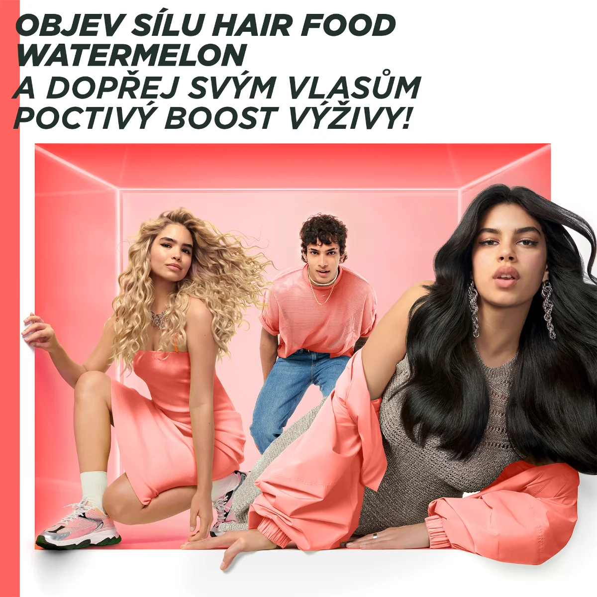 Garnier Fructis Hair Food Watermelon kondicionér pro jemné vlasy bez objemu 350 ml