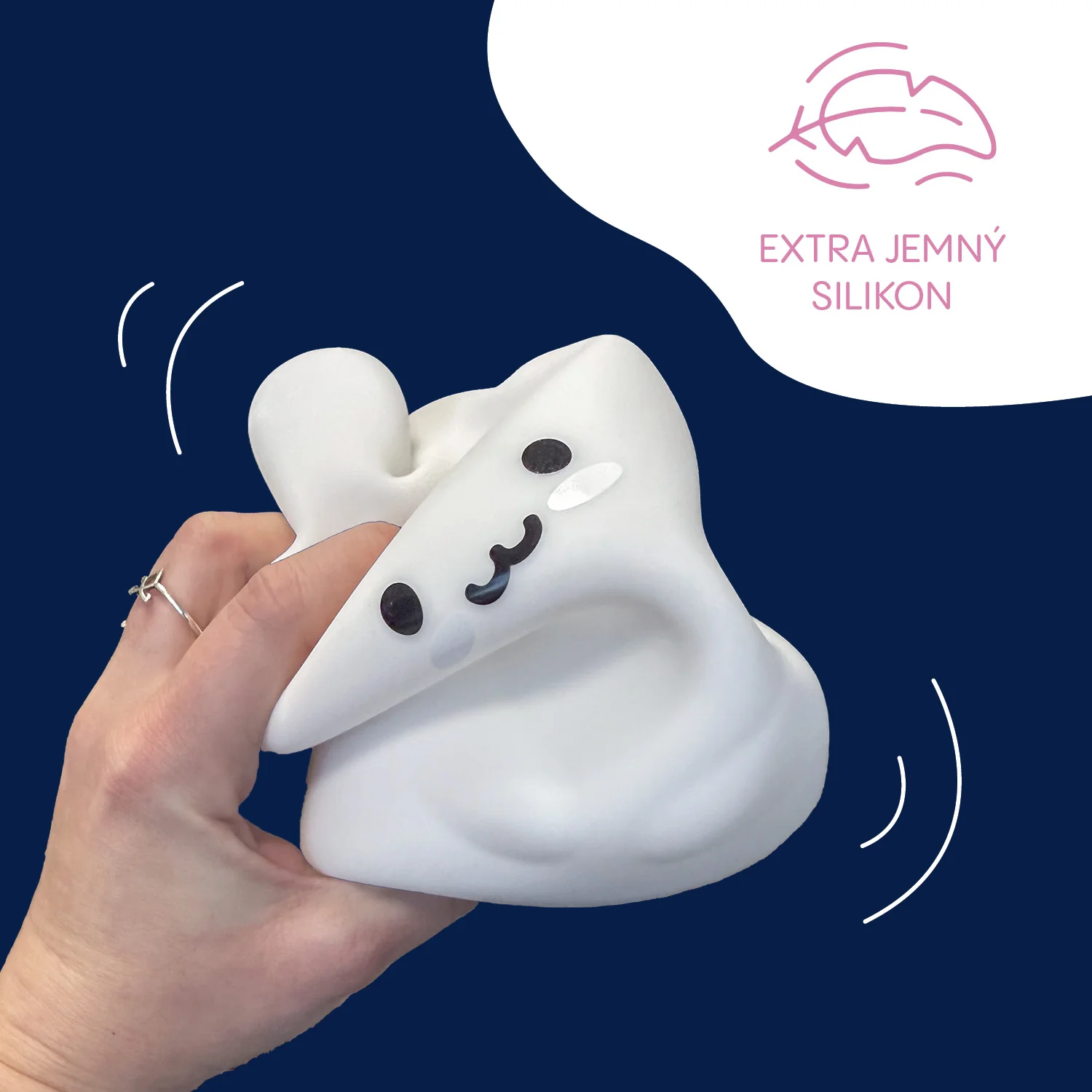 Zopa Silikonová LED noční lampička s hudbou vel. L, Owl 2 
